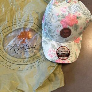 Floral Cap with Pink and Green Design